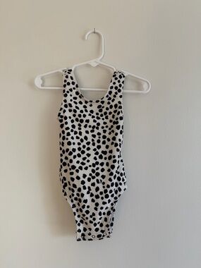 Old Navy Black and White Spot Print Tank Bodysuit